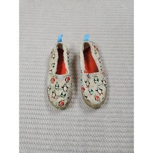 Toms Shoes Girls 1.5 Slip On Fur Lined Penguin Print
